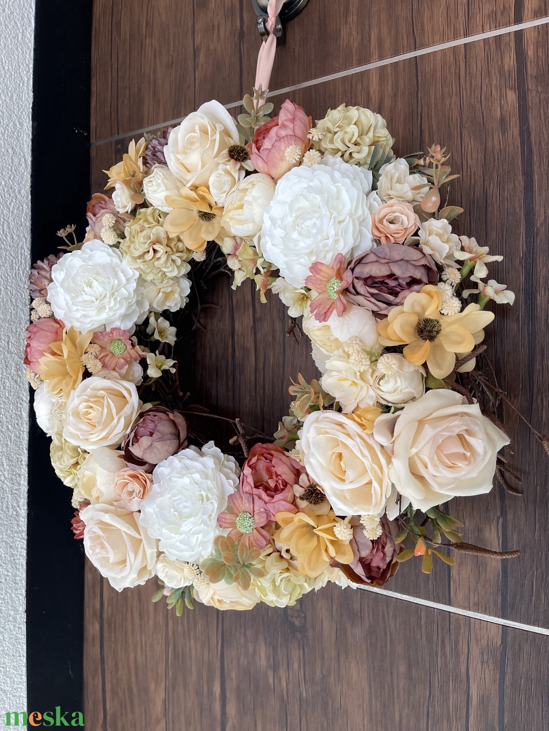 Tavaszi ajtódísz 38 cm-es Örök romantikus - otthon & életmód - dekoráció - ajtó- és ablak dekoráció - ajtódísz & kopogtató - Meska.hu