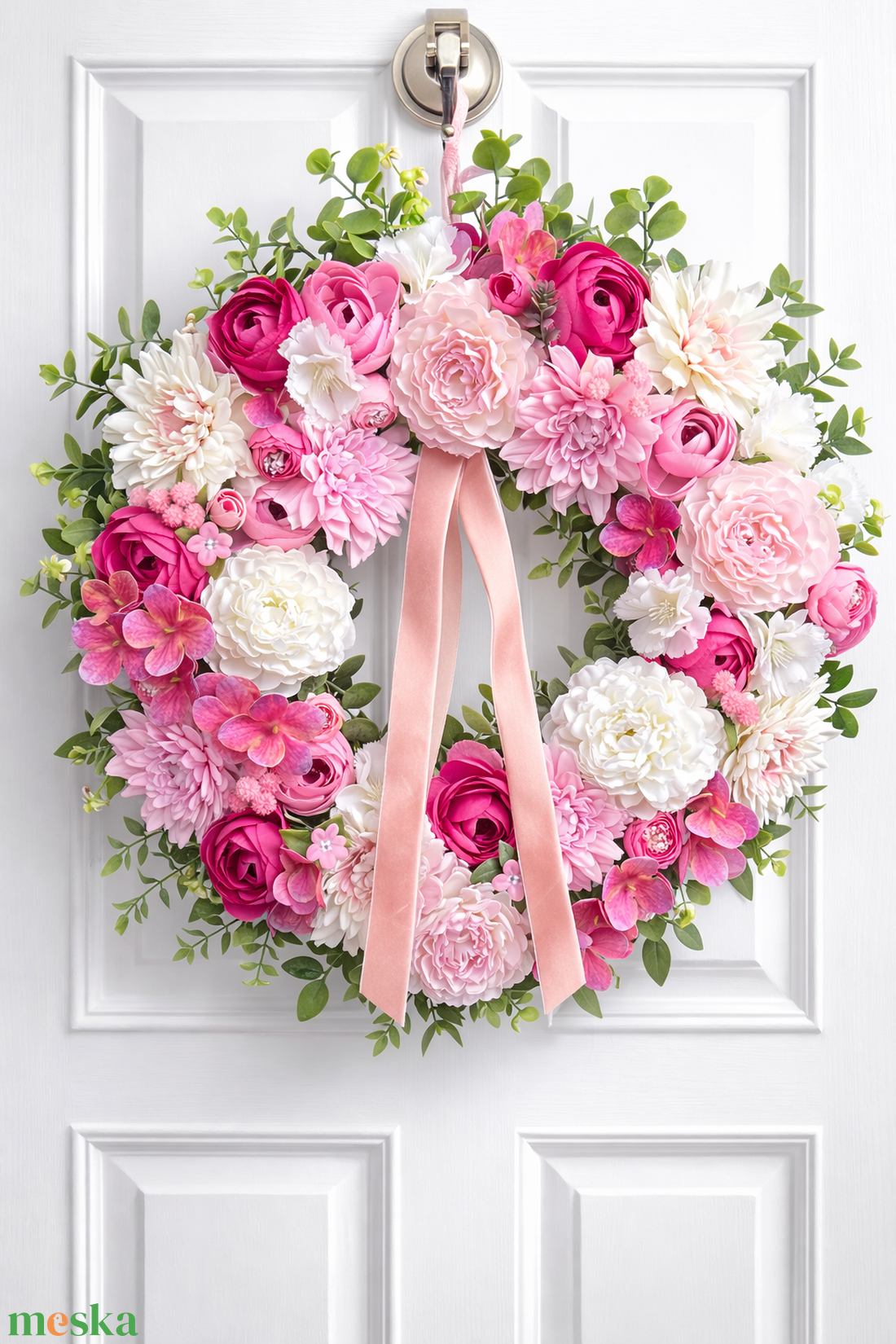 Tavaszi ajtódísz 42 cm-es - otthon & életmód - dekoráció - ajtó- és ablak dekoráció - ajtódísz & kopogtató - Meska.hu