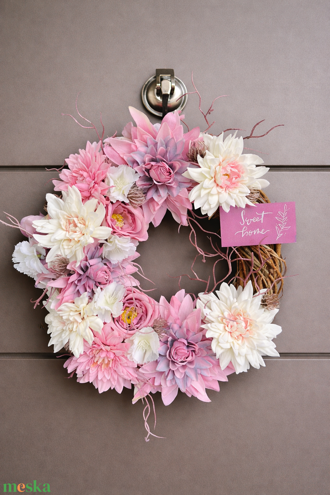 Tavaszi ajtódíszek 35 cm-es vessző alapú - otthon & életmód - dekoráció - ajtó- és ablak dekoráció - ajtódísz & kopogtató - Meska.hu