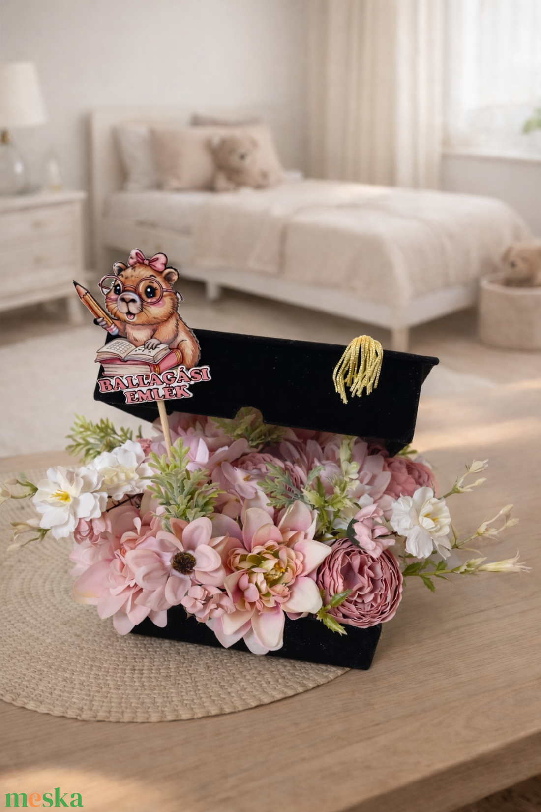 Bársony virágbox diplomaosztóra ballagásra - otthon & életmód - papír, írószer - ajándékozás kellékei - pénzátadó doboz - Meska.hu