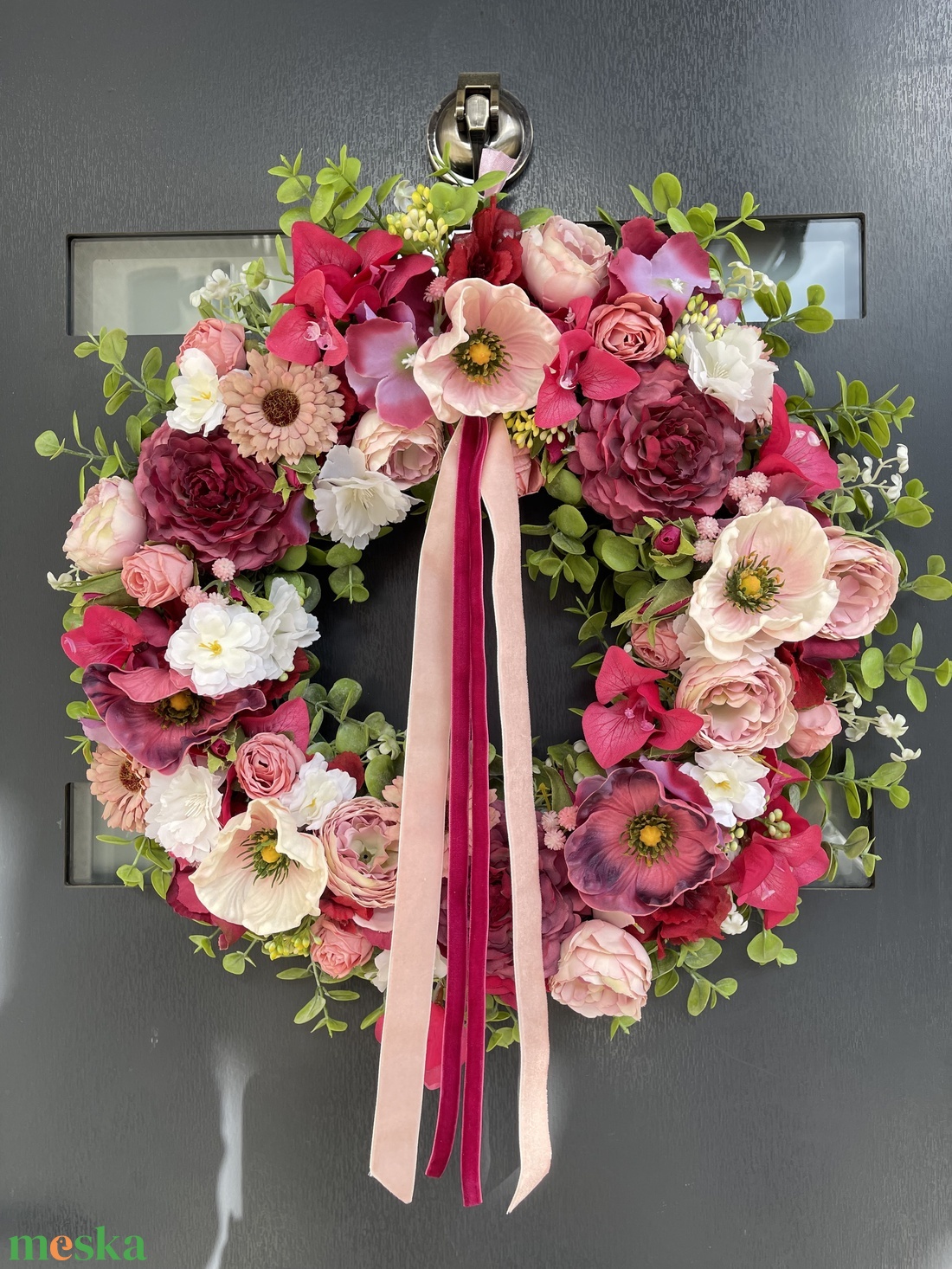 Nyárias hangulatú elegáns ajtódísz 42 cm - otthon & életmód - dekoráció - ajtó- és ablak dekoráció - ajtódísz & kopogtató - Meska.hu