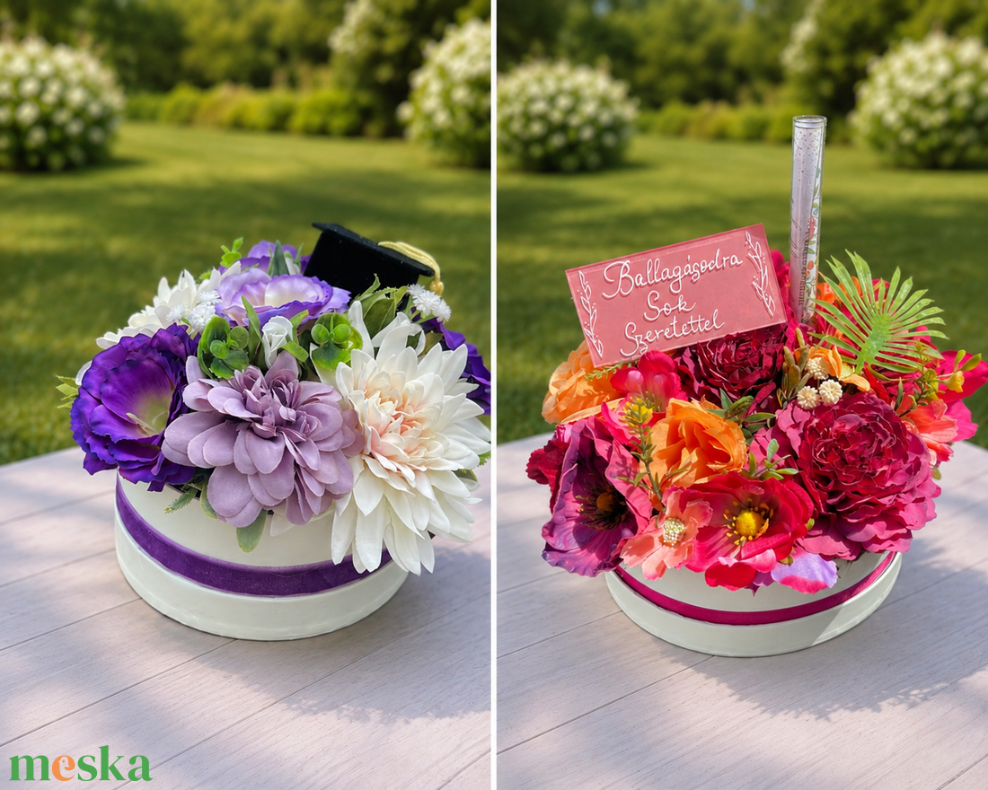 Ballagási virágboxok több színben 15-34 cm-ig - otthon & életmód - virágdekoráció - virágok - virágbox - Meska.hu
