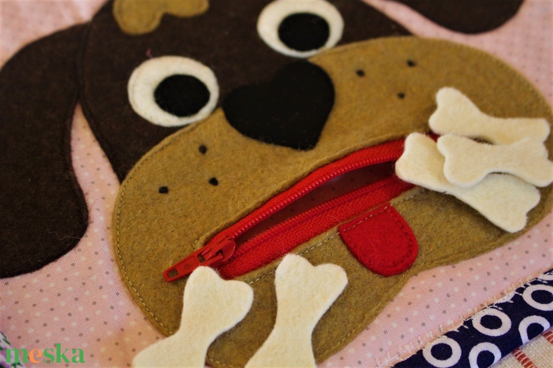 Csendeskönyv oldal-Kutya(2 éves kortól) - játék & sport - textilkönyv & babakönyv - Meska.hu