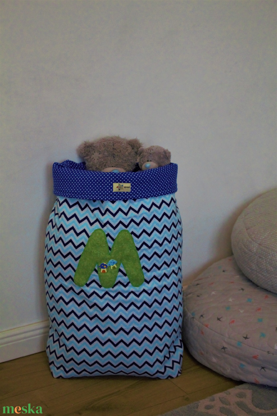  Játéktároló zsák-Léna - otthon & életmód - babaszoba, gyerekszoba - játéktároló - Meska.hu