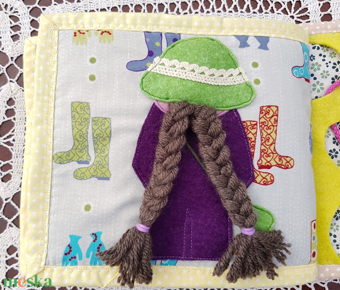 Csendeskönyv-Frizura készítés oldal(2 éves kortól) - játék & sport - készségfejlesztő és logikai játék - montessori szivárvány, waldorf játékok - Meska.hu