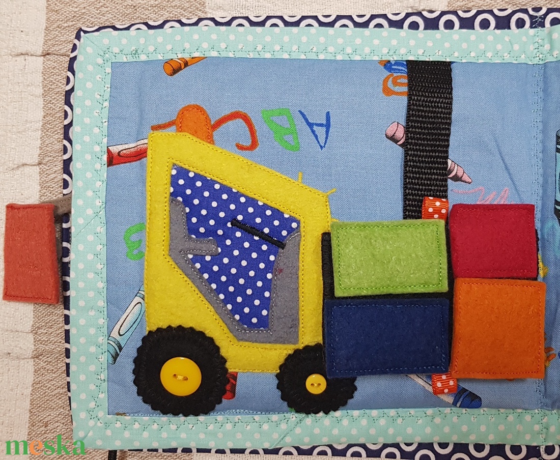 Csendeskönyv oldal-Targonca - játék & sport - textilkönyv & babakönyv - Meska.hu