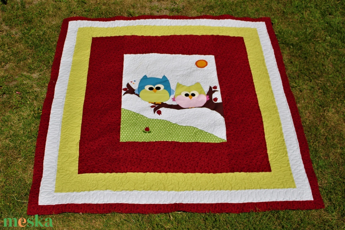 Ágytakaró bagolypárral - otthon & életmód - lakástextil - ágytakaró - Meska.hu