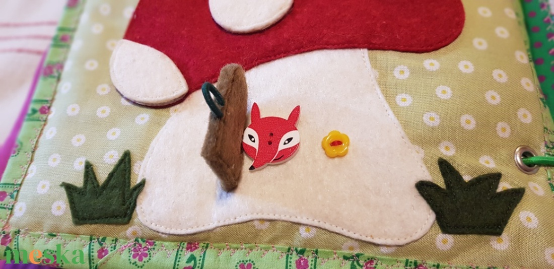 Csendeskönyv oldal- Gomba pöttyökkel - játék & sport - textilkönyv & babakönyv - Meska.hu