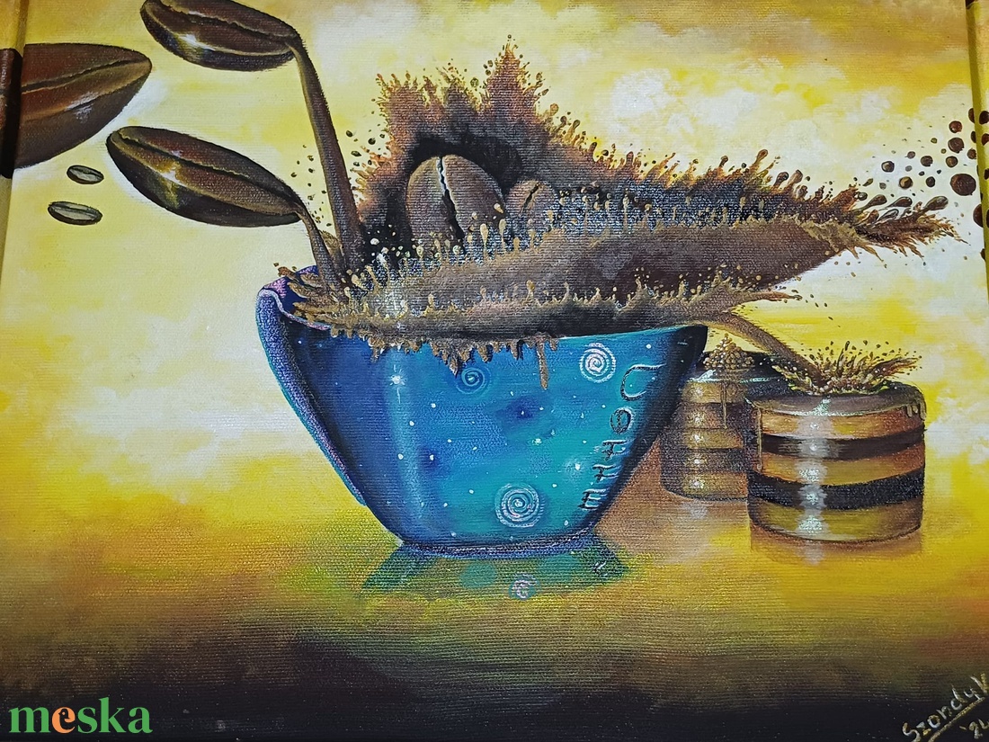 Coffe triptichon - művészet - festmény - akril - Meska.hu