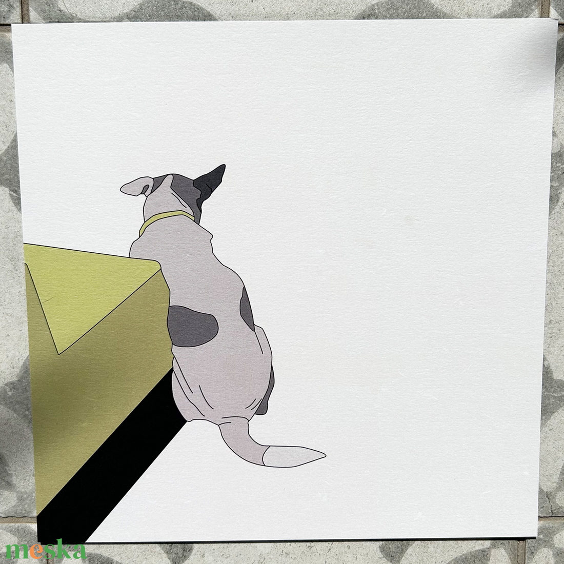 Kutya illusztráció (nyomtatott kép) - Dagi kutyus a villamoson - művészet - grafika & illusztráció - művészi nyomat - Meska.hu