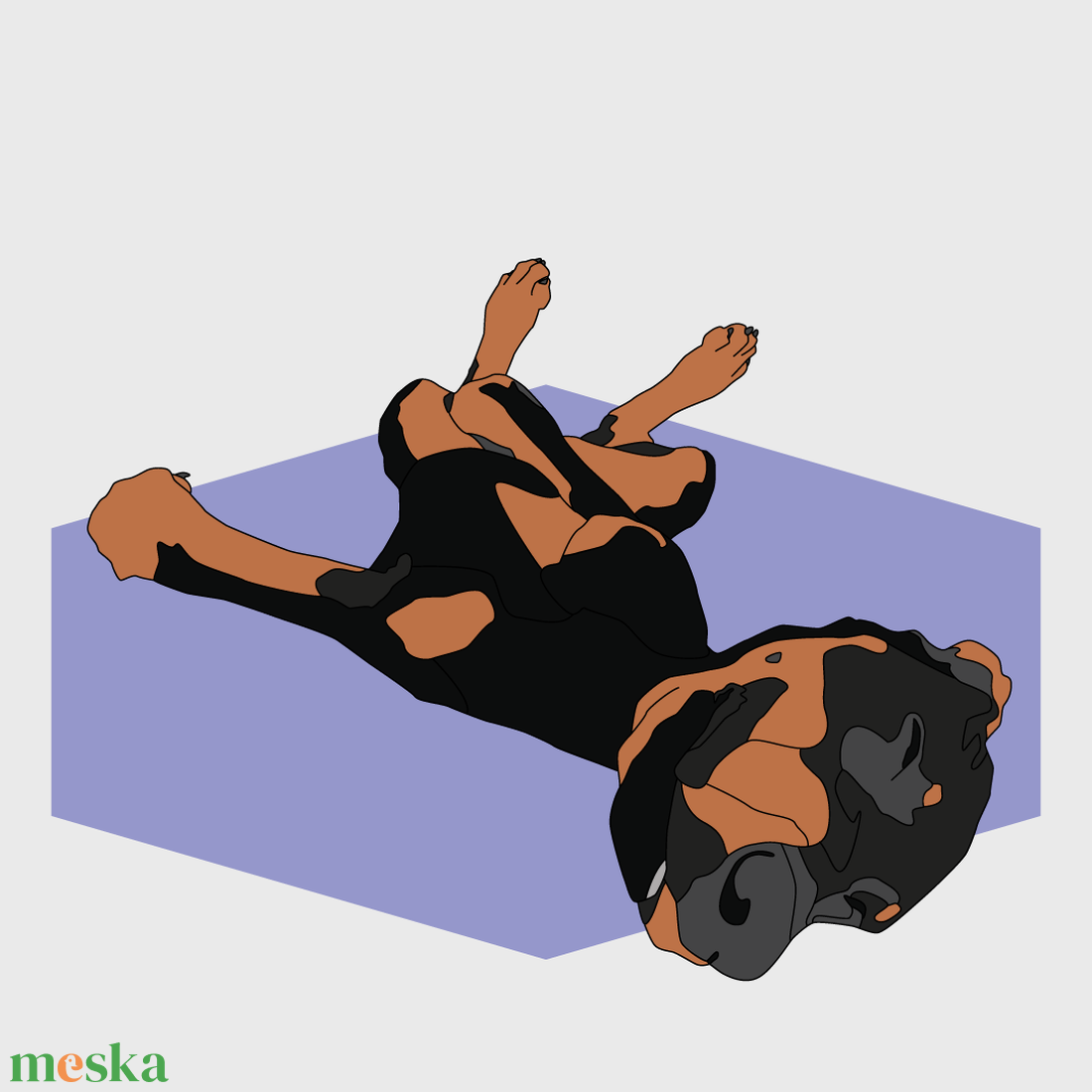 Kutya illusztráció (nyomtatott kép) - Bodza, a dobermann - művészet - grafika & illusztráció - művészi nyomat - Meska.hu