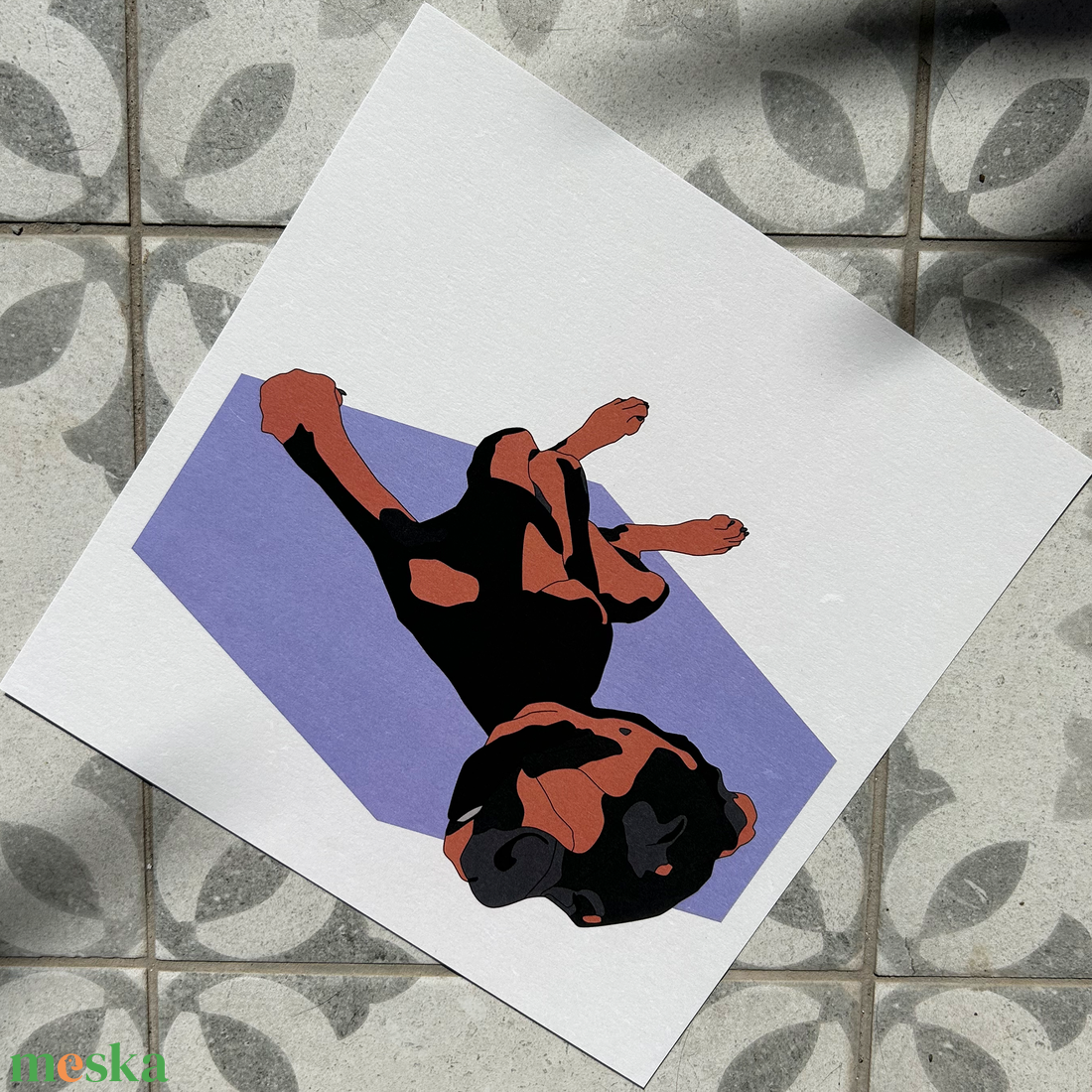Kutya illusztráció (nyomtatott kép) - Bodza, a dobermann - művészet - grafika & illusztráció - művészi nyomat - Meska.hu