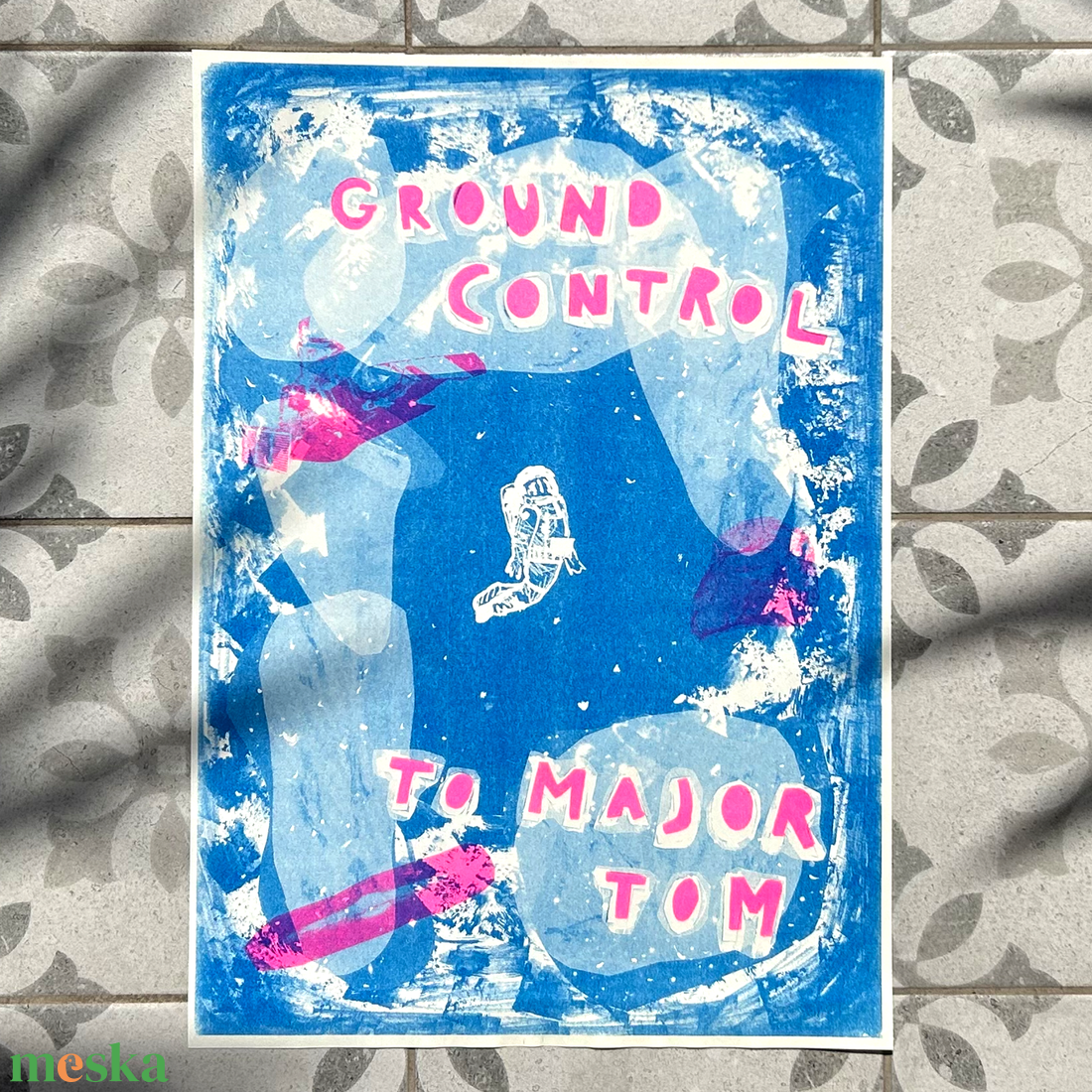 Ground Control to Major Tom - Davie Bowie risoprint A3 - művészet - grafika & illusztráció - művészi nyomat - Meska.hu
