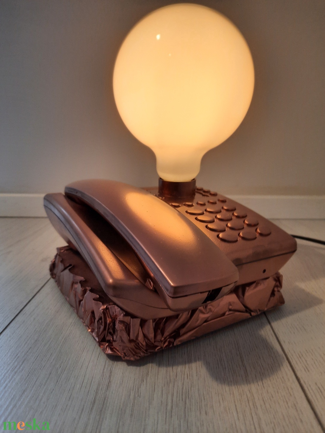 HavasiArts - Telefon lámpa távirányítóval bronz színben - otthon & lakás - lámpa - asztali lámpa - Meska.hu
