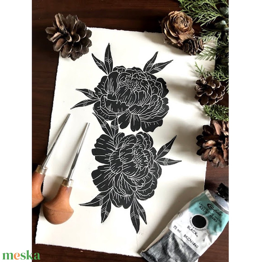 BlackPeony Linónyomat, Linóprint - művészet - grafika & illusztráció - művészi nyomat - Meska.hu BlackPeony Linónyomat, Linóprint - művészet - grafika & illusztráció - művészi nyomat - Meska.hu