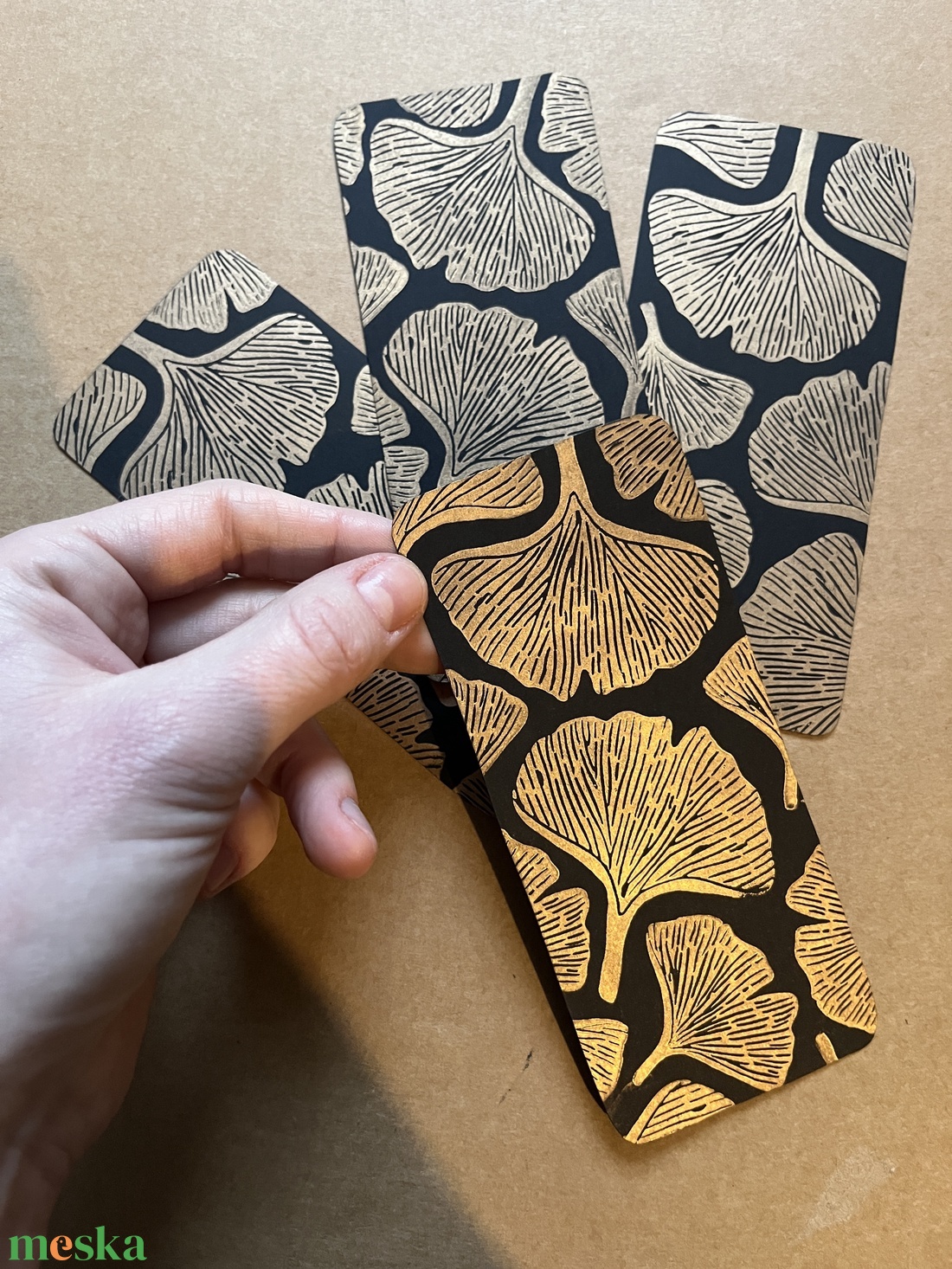 Glistening Ginkgo Könyvjelző/Linónyomat - könyv & zene - könyvjelző - Meska.hu