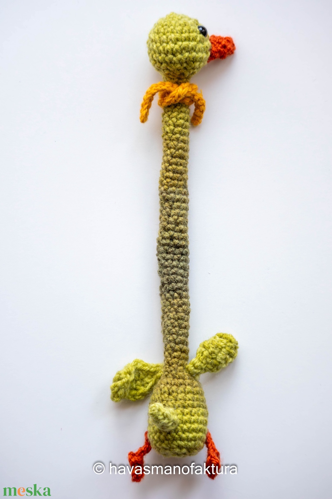 Hosszú nyakú kacsa sárga sállal - játék & sport - plüssállat & játékfigura - más figura - Meska.hu