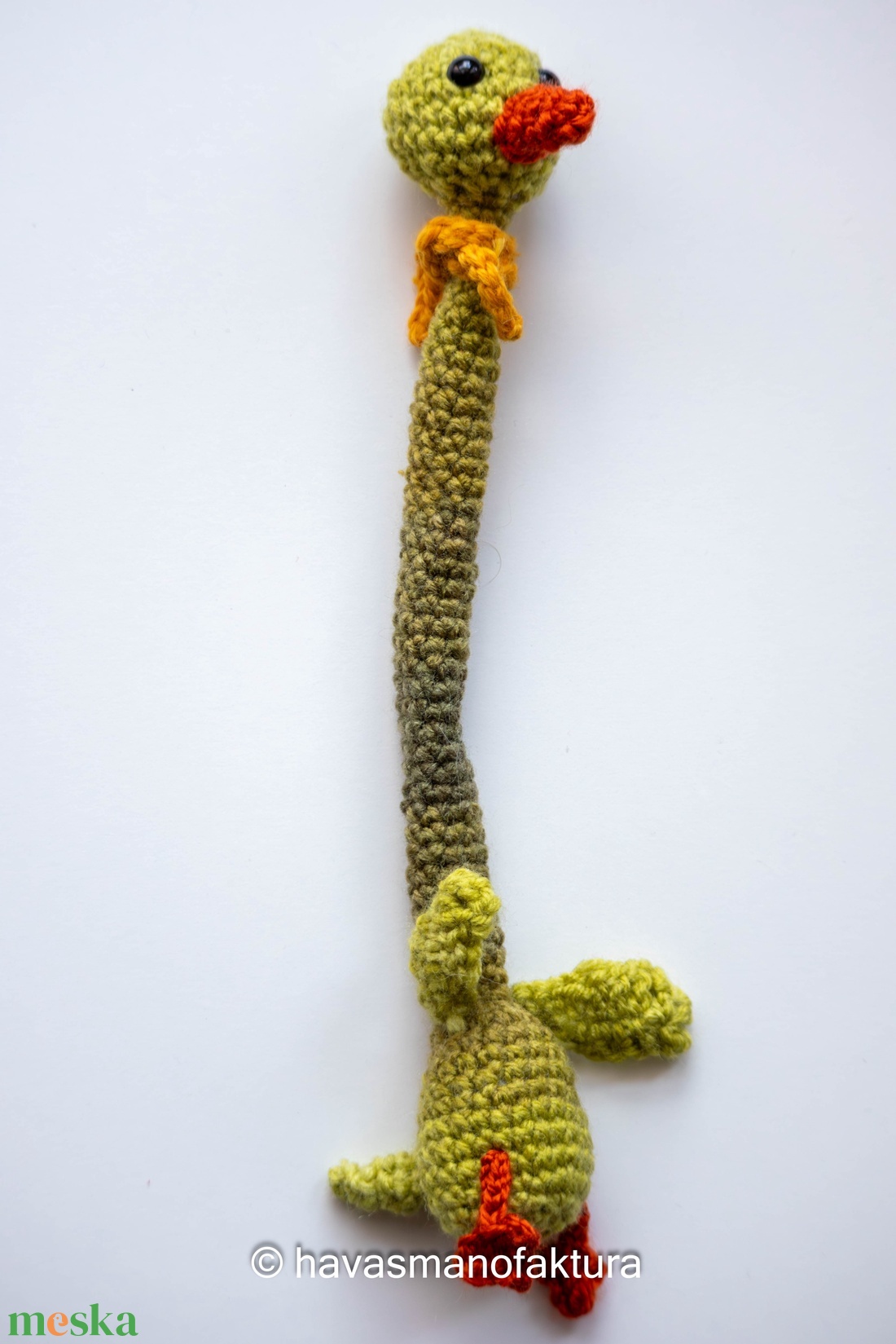 Hosszú nyakú kacsa sárga sállal - játék & sport - plüssállat & játékfigura - más figura - Meska.hu