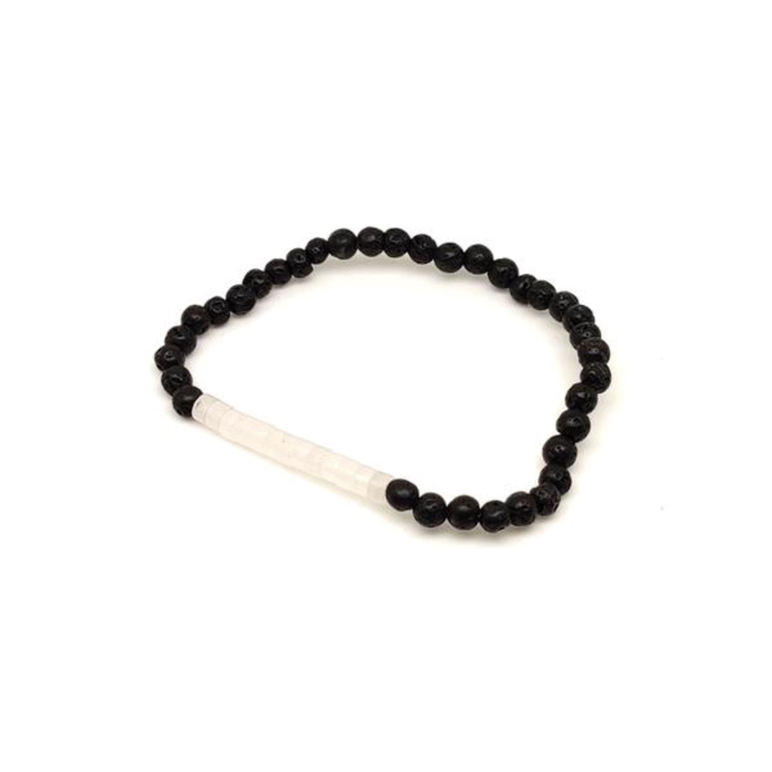 Bazalt hegyikristály golyó korong karkötő 45 mm - ékszer - karkötő - ásványkarkötő - Meska.hu