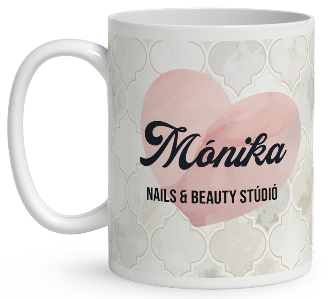 Névvel kérhető - Cuki Arany Körmös manólány mintás bögre - otthon & életmód - konyhafelszerelés, tálalás - tálalás - bögre & csésze - Meska.hu