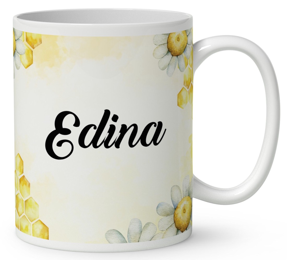 Névvel kérhető - Nagy méhecske mintás bögre - otthon & életmód - konyhafelszerelés, tálalás - tálalás - bögre & csésze - Meska.hu