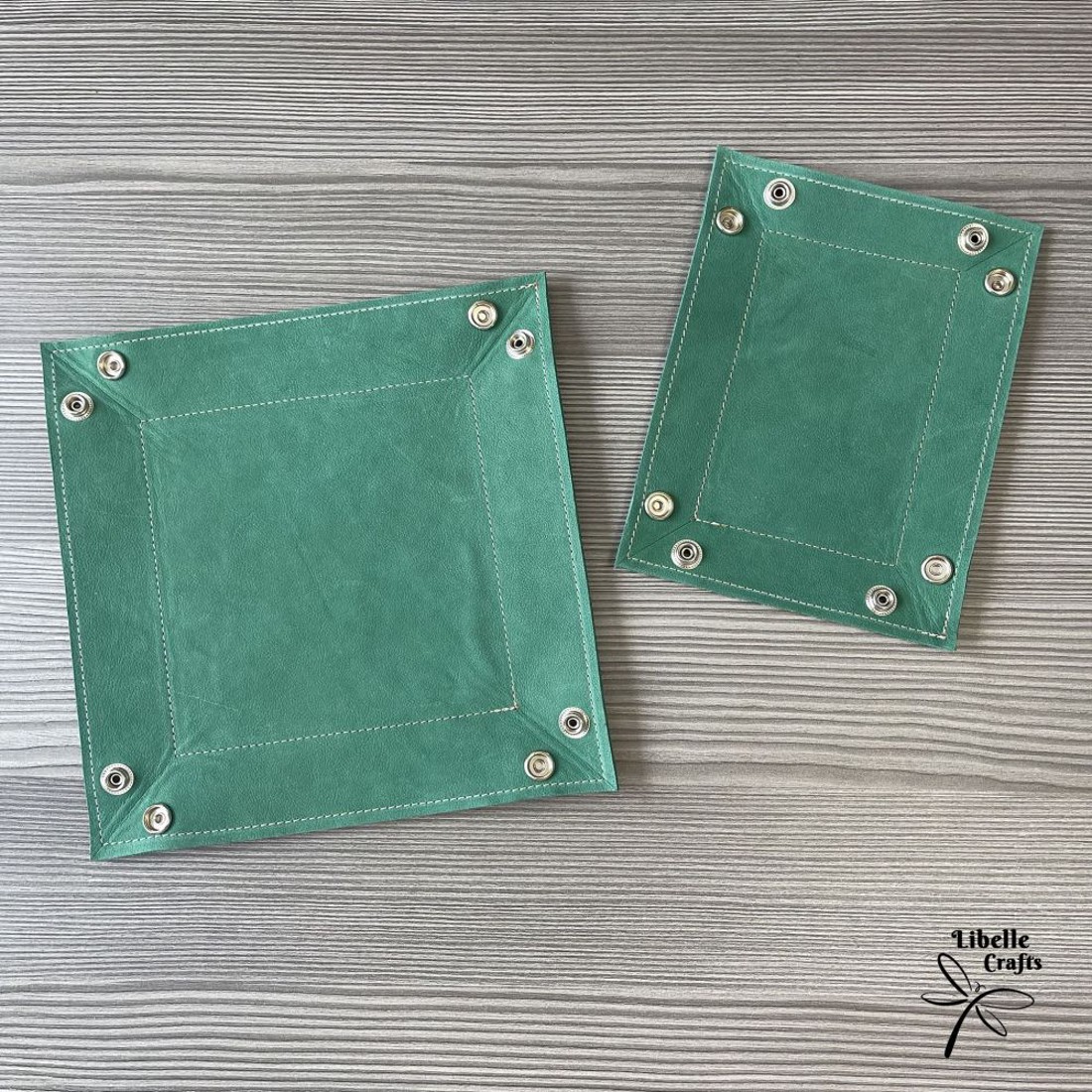 Színes bőr tálca - zöld - otthon & életmód - dekoráció - asztal és polc dekoráció - dekorációs tál, tartó - Meska.hu