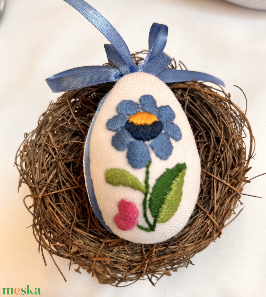 Hímzett húsvéti tojás - ünnepi díszek, dekorációk - húsvéti díszek és dekorációk - húsvéti asztaldíszek - Meska.hu