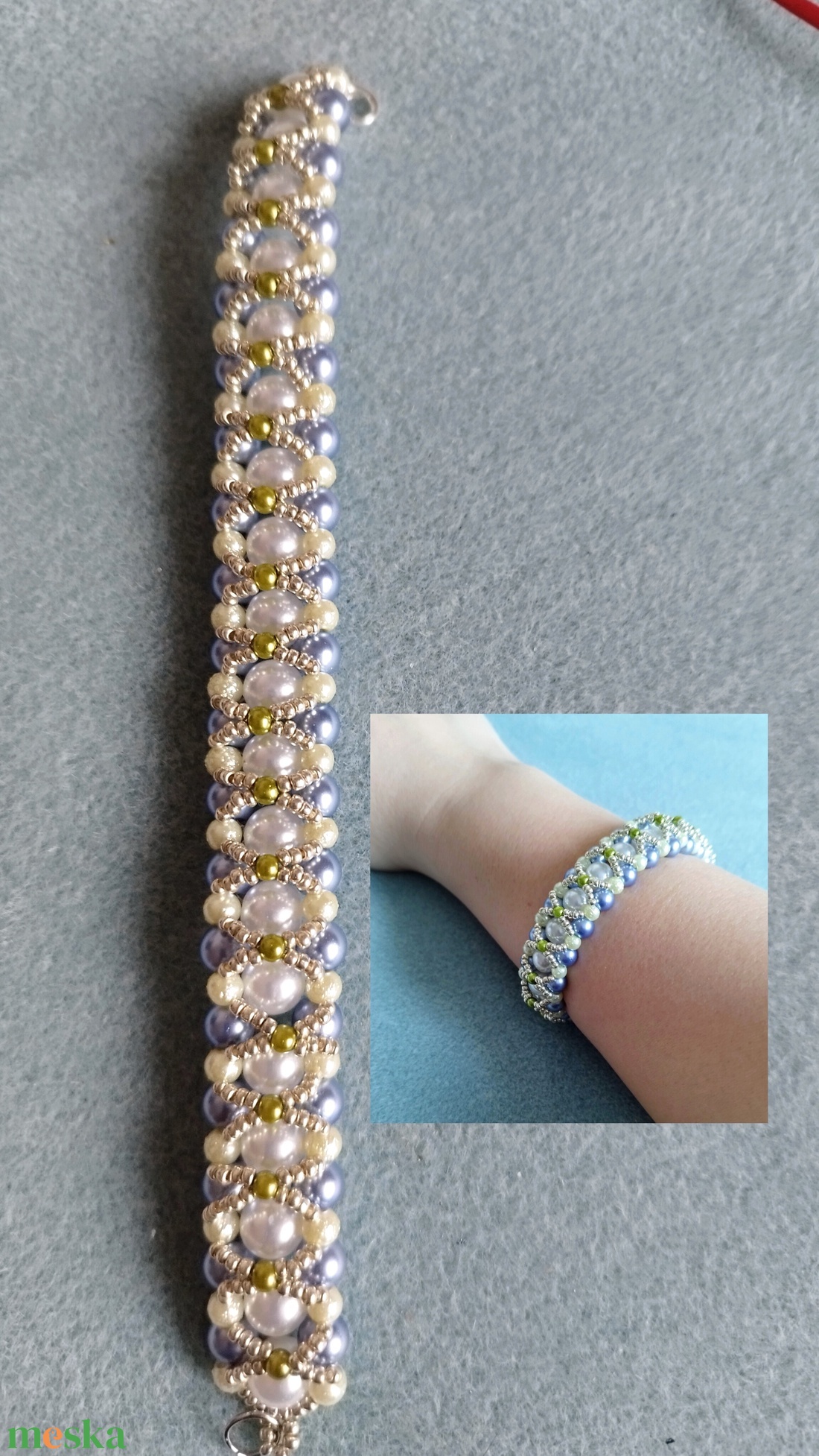 Holdfény karkötő - ékszer - karkötő - gyöngyös karkötő - Meska.hu