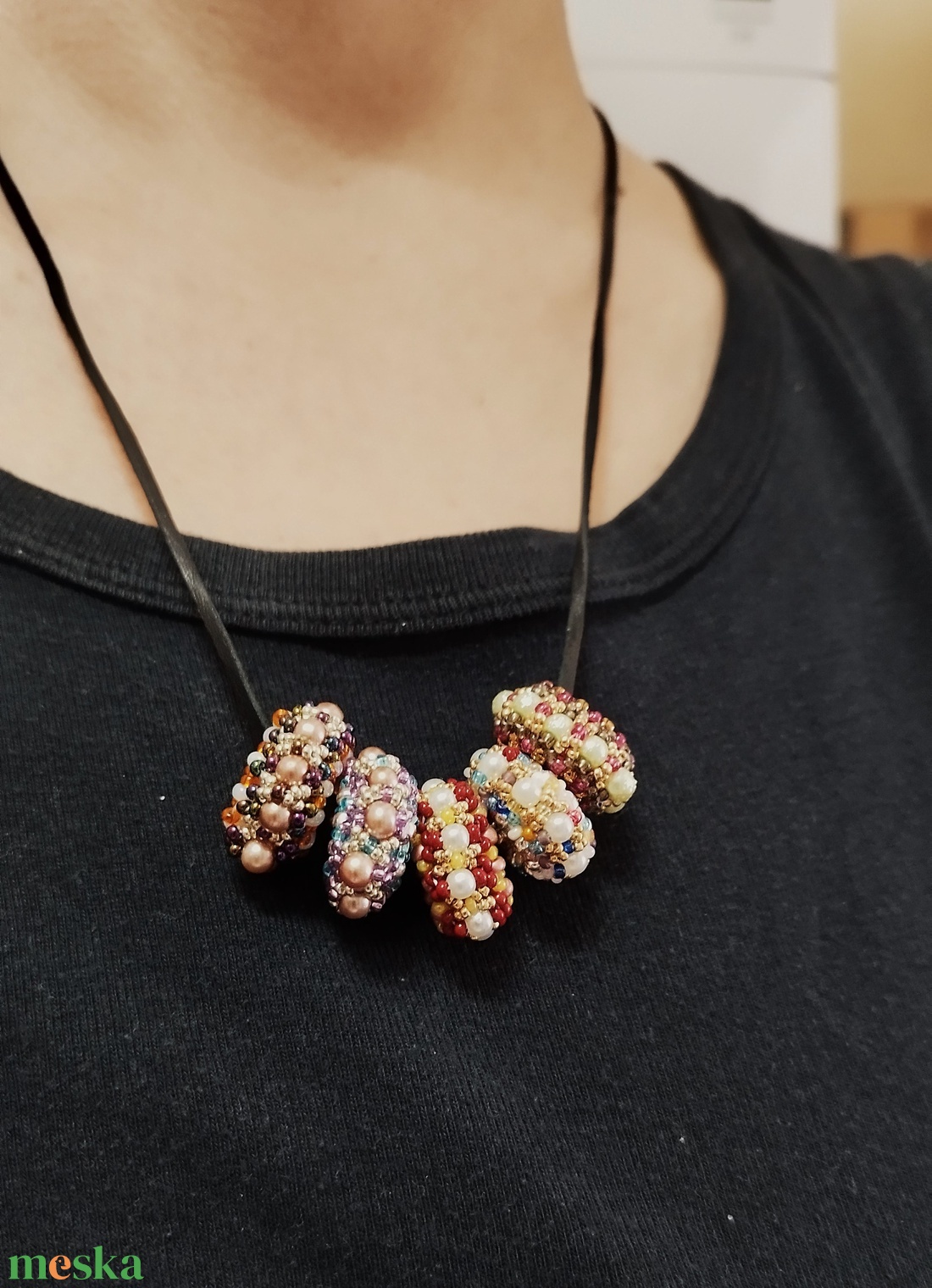 5 Rings nyaklánc - ékszer - nyaklánc - gyöngyös nyaklánc - Meska.hu