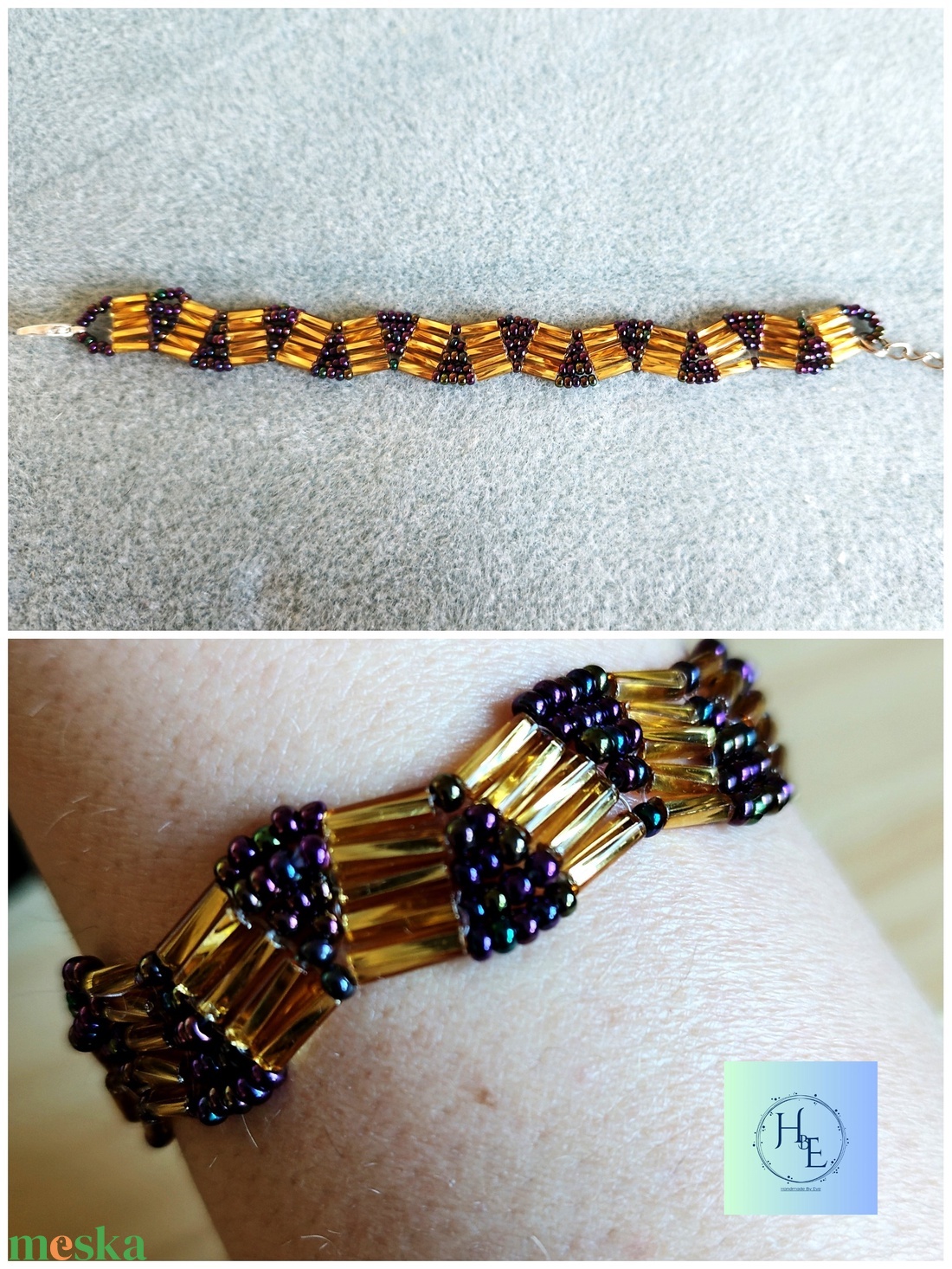 Triangle wave karkötő - ékszer - karkötő - gyöngyös karkötő - Meska.hu