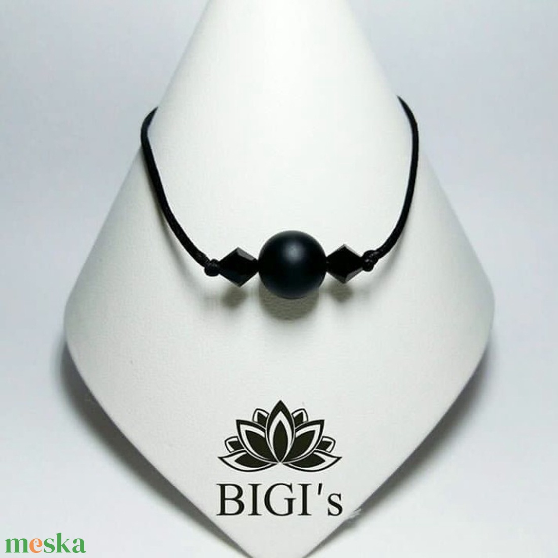 BALA-Black Minimál karkötő (mini)  - ékszer - karkötő - karkötő medállal - Meska.hu