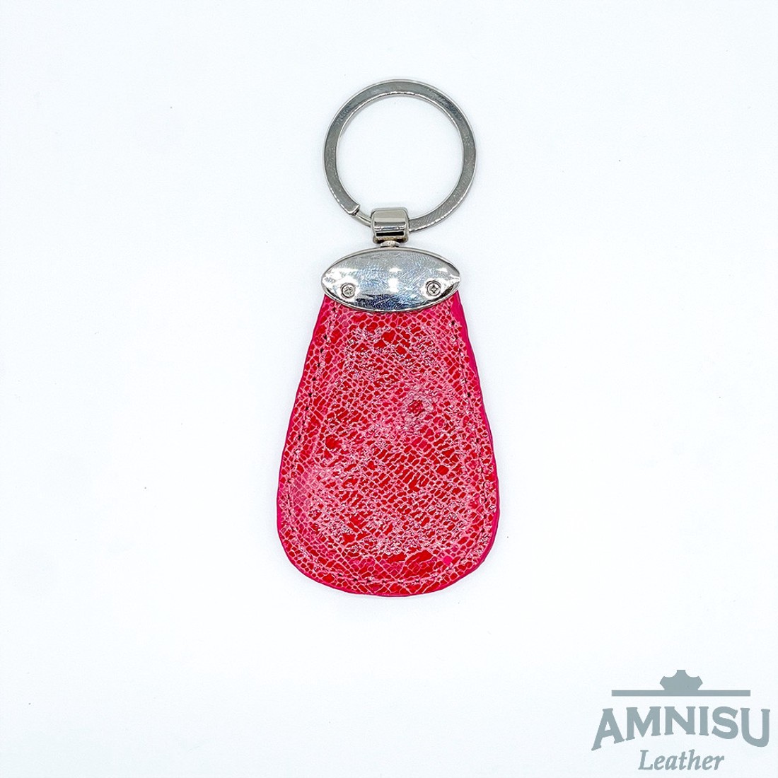 Piros mintás csepp alakú swarovski köves bőr kulcstartó H5016OK - táska & tok - kulcstartó & táskadísz - kulcstartó - Meska.hu