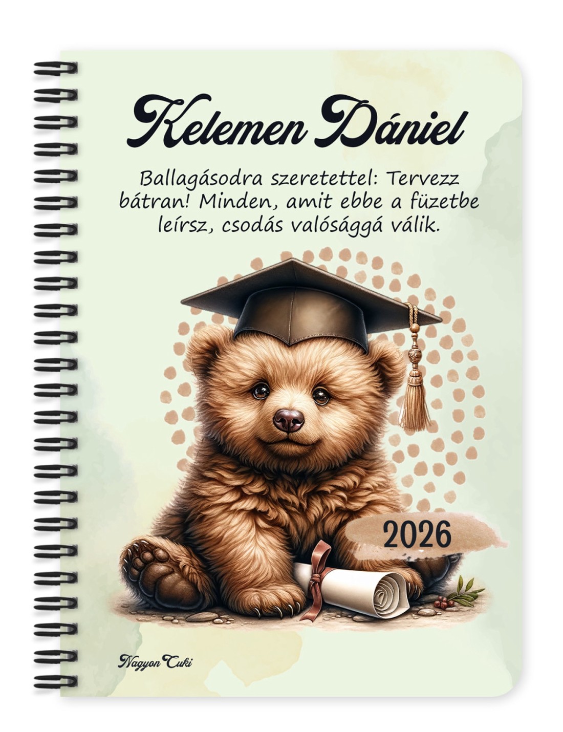 Személyre szabható - 2026 Ballagás - Maci mintás füzet - otthon & életmód - papír, írószer - jegyzetfüzet & napló - Meska.hu