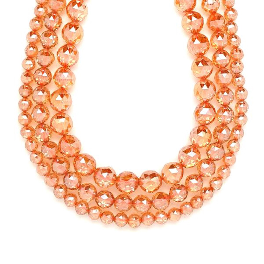 Aura kvarc fazettált háromszög arany golyó 6mm  ékszerkészítő alapanyag (füzér) - kellékek & szerszámok - ásvány alapanyag - ásványfüzér - Meska.hu