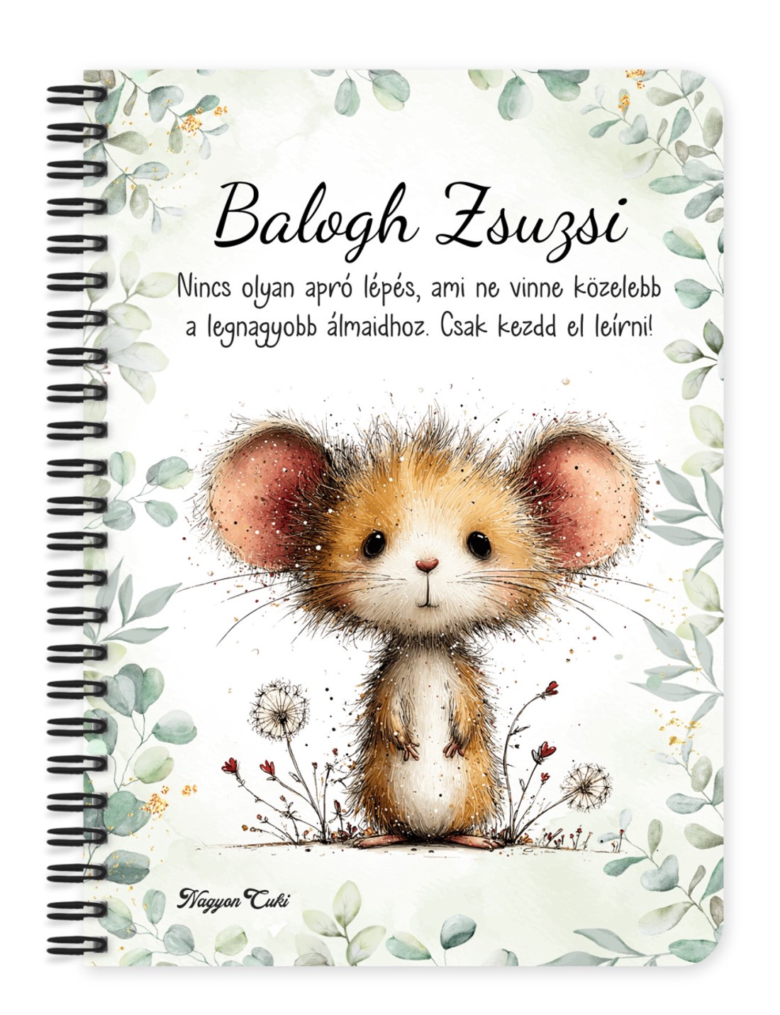 Személyre szabható - Az erdő cuki aprósága, a mogyorós pele mintás A6-os füzet - otthon & életmód - papír, írószer - jegyzetfüzet & napló - Meska.hu