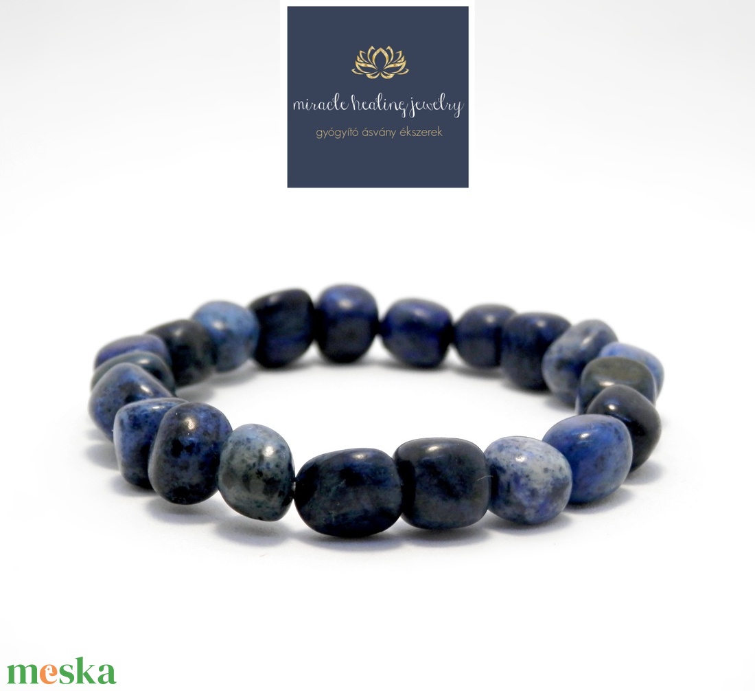 Nugget Dumortierit karkötő - ékszer - karkötő - gyöngyös karkötő - Meska.hu