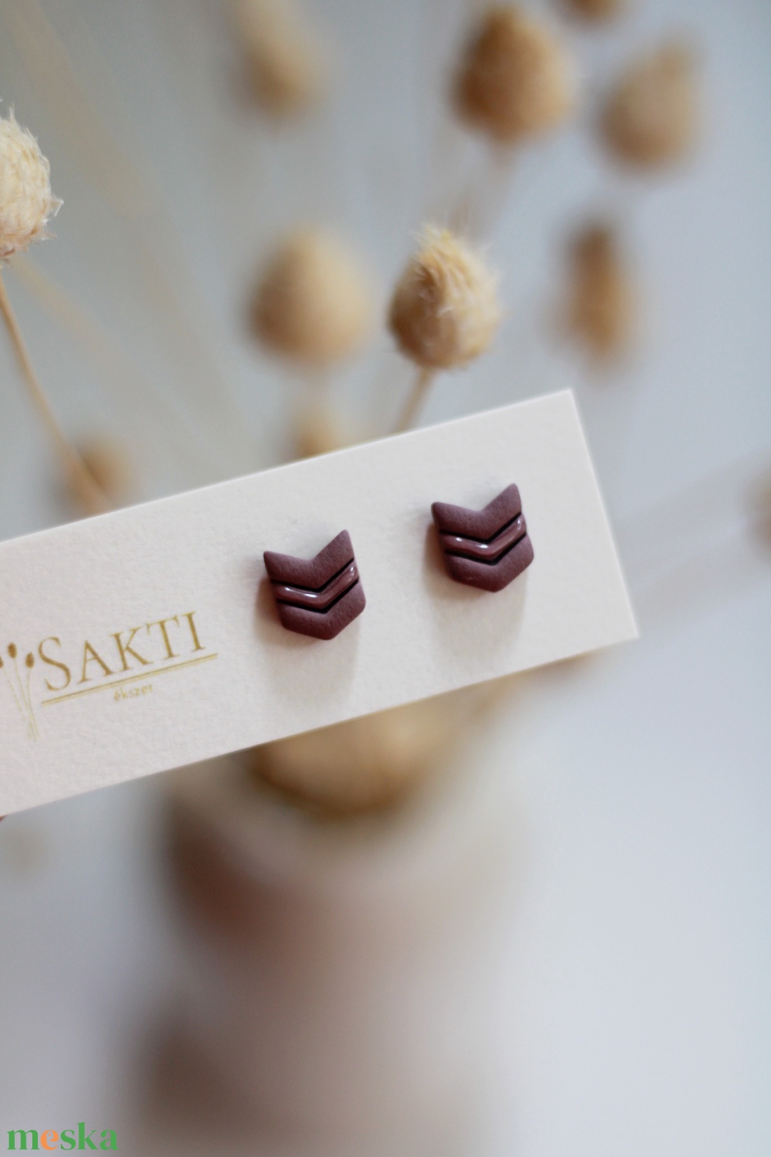 Mályva elegáns gomb fülbevaló, gomb fülbevaló - ékszer - fülbevaló - pötty fülbevaló - Meska.hu