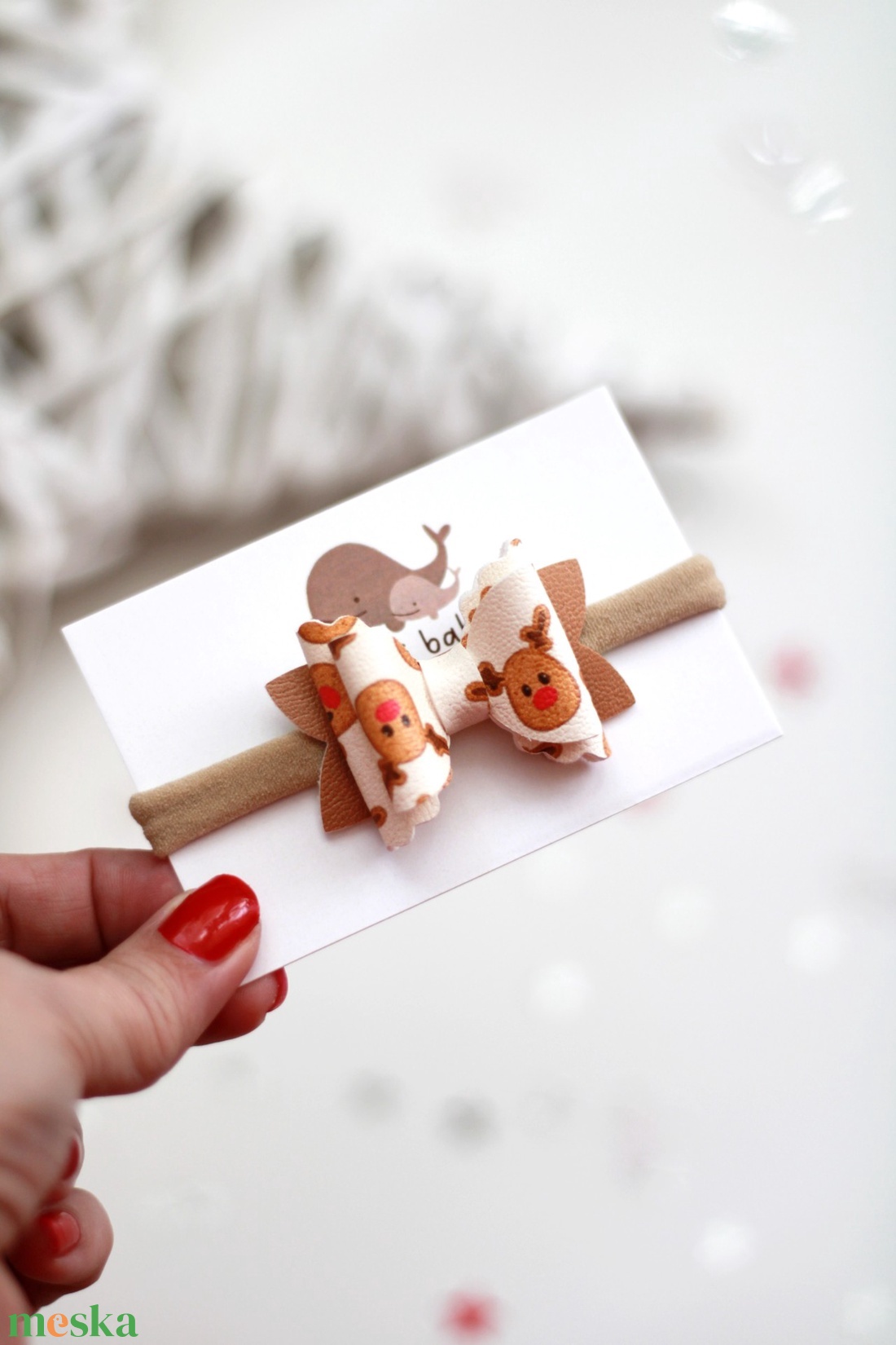 Rénszarvas, karácsony mintás elasztikus pánt babáknak - ruha & divat - hajdísz & hajcsat - hajráf & hajpánt - Meska.hu