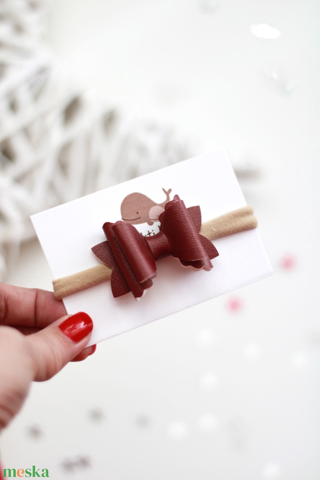 Bordó elasztikus pánt babáknak - ruha & divat - hajdísz & hajcsat - hajráf & hajpánt - Meska.hu