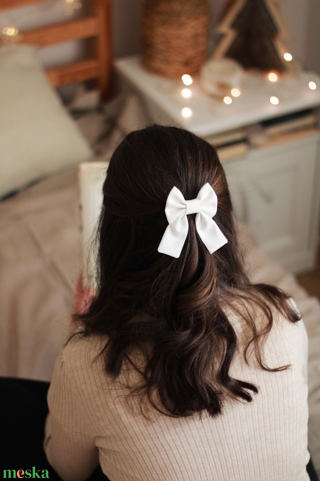 Natúr kollekciós ekrü hajgumi, hajdísz, hajbavaló - ruha & divat - hajdísz & hajcsat - hajgumi - Meska.hu