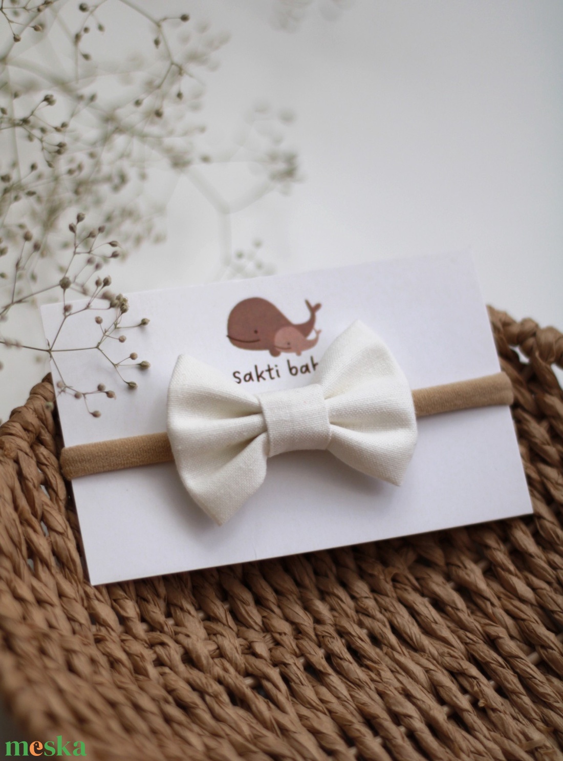 Ekrü midi masnis elasztikus fejpánt , baba fejpánt, hajpánt - ruha & divat - hajdísz & hajcsat - hajráf & hajpánt - Meska.hu