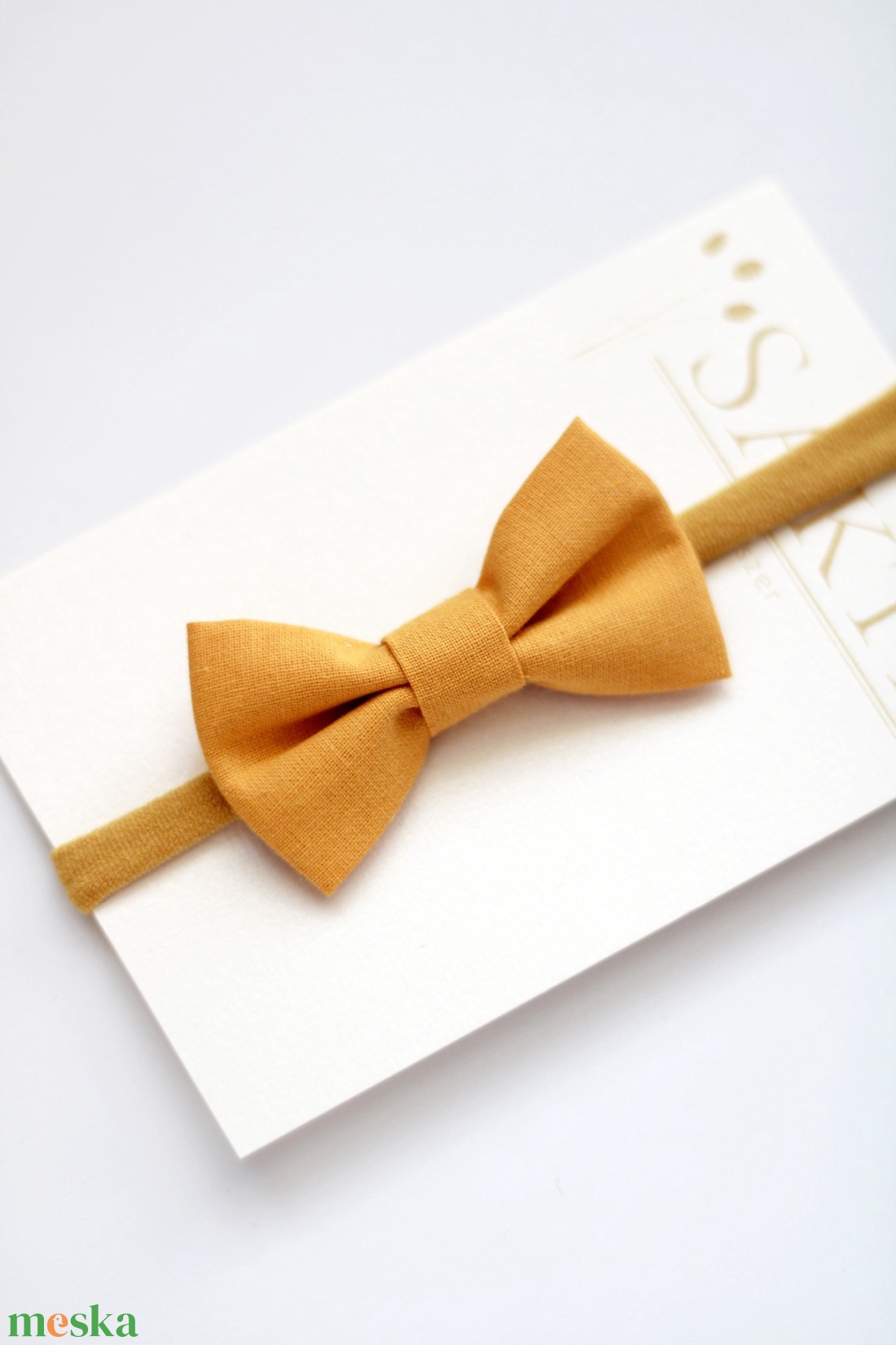 Okker sima masnis elasztikus fejpánt , baba fejpánt, hajpánt - ruha & divat - hajdísz & hajcsat - hajráf & hajpánt - Meska.hu