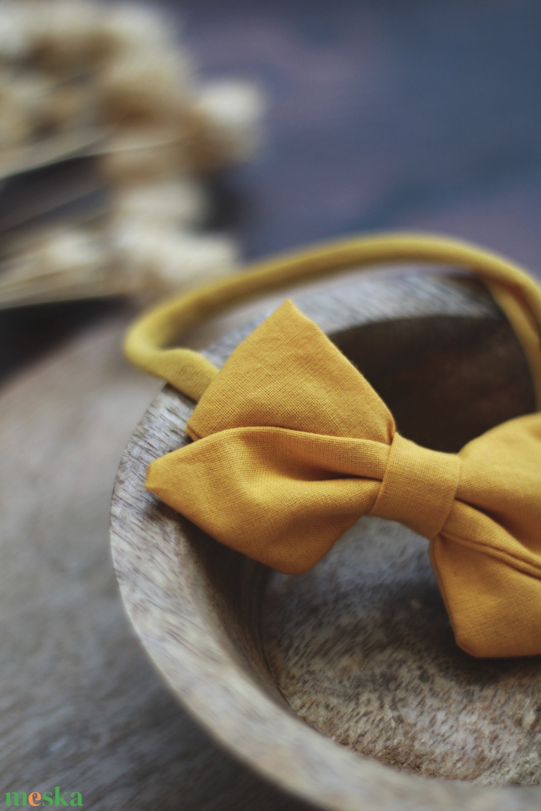 Okker  elasztikus fejpánt , baba fejpánt, hajpánt - ruha & divat - hajdísz & hajcsat - hajráf & hajpánt - Meska.hu