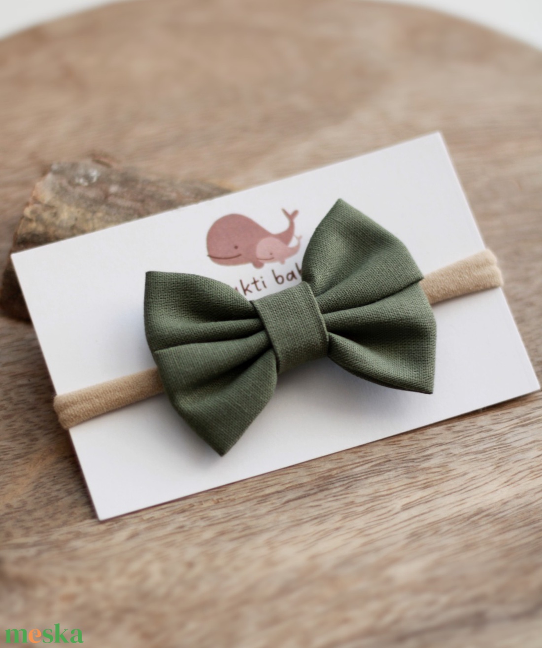 Khaki dupla masnis elasztikus fejpánt , baba fejpánt, hajpánt - ruha & divat - hajdísz & hajcsat - hajráf & hajpánt - Meska.hu