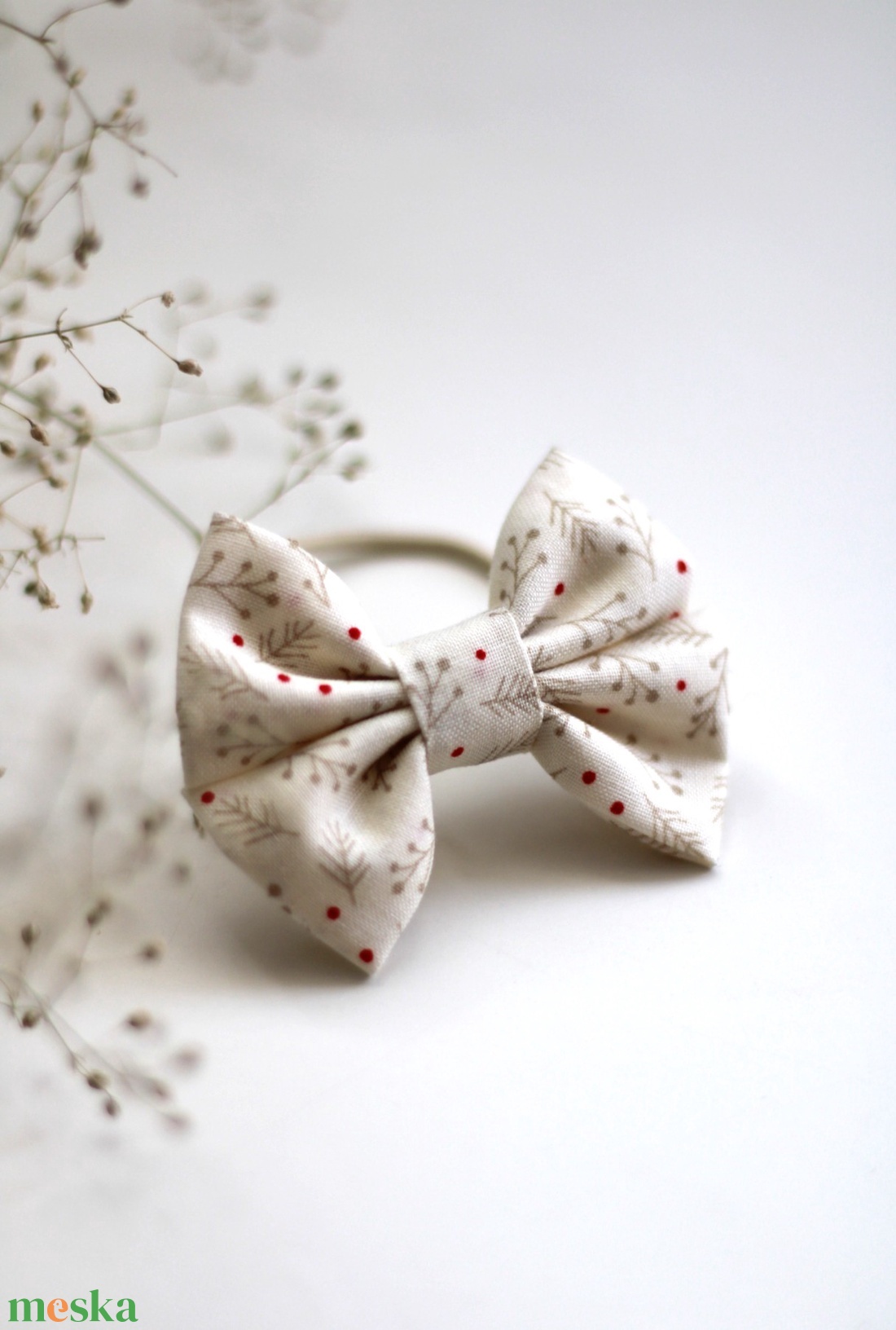 Fenyőág dupla masnis hajgumi, hajdísz, hajbavaló - ruha & divat - hajdísz & hajcsat - hajgumi - Meska.hu