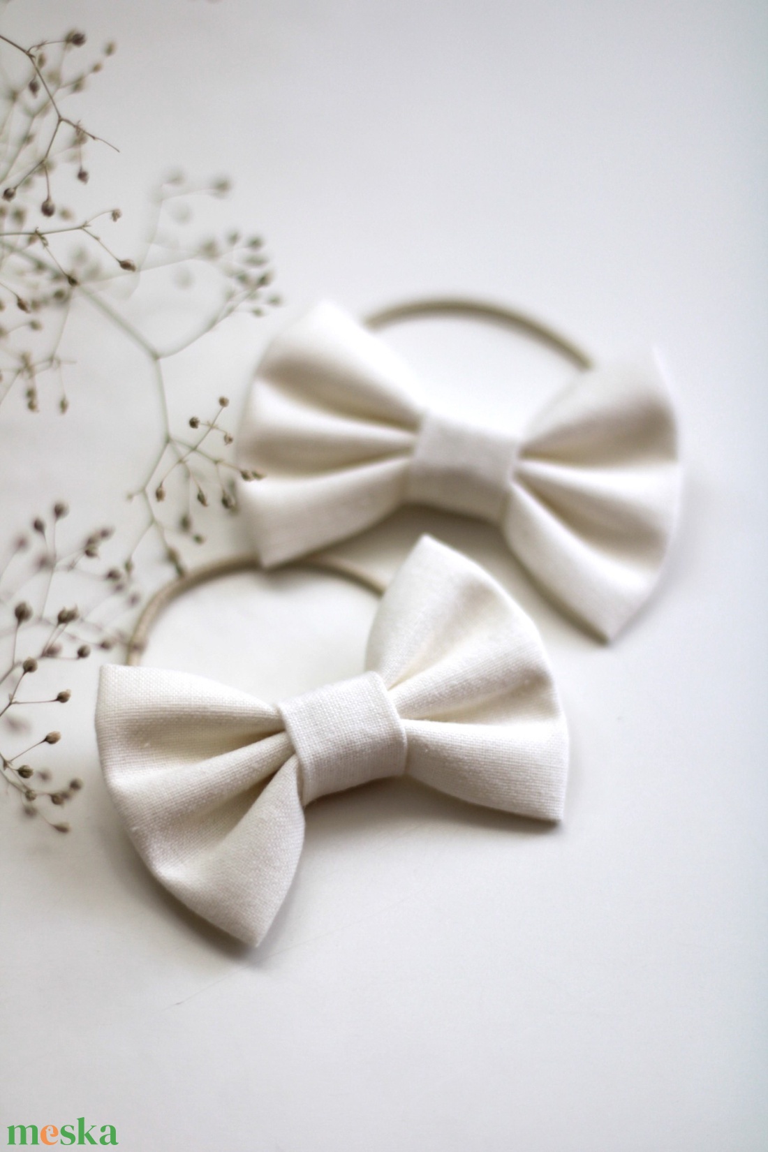 Ekrü maxi masnis hajgumi, hajdísz, hajbavaló - ruha & divat - hajdísz & hajcsat - hajgumi - Meska.hu