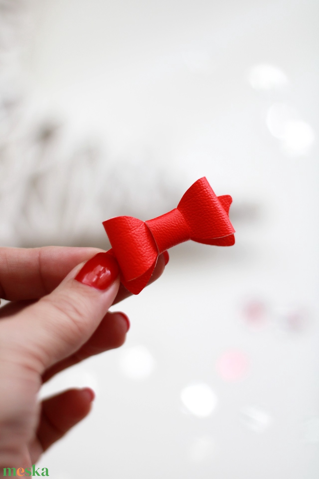 Piros mini hajcsat, hajcsat - ruha & divat - hajdísz & hajcsat - hajcsat & hajtű - Meska.hu