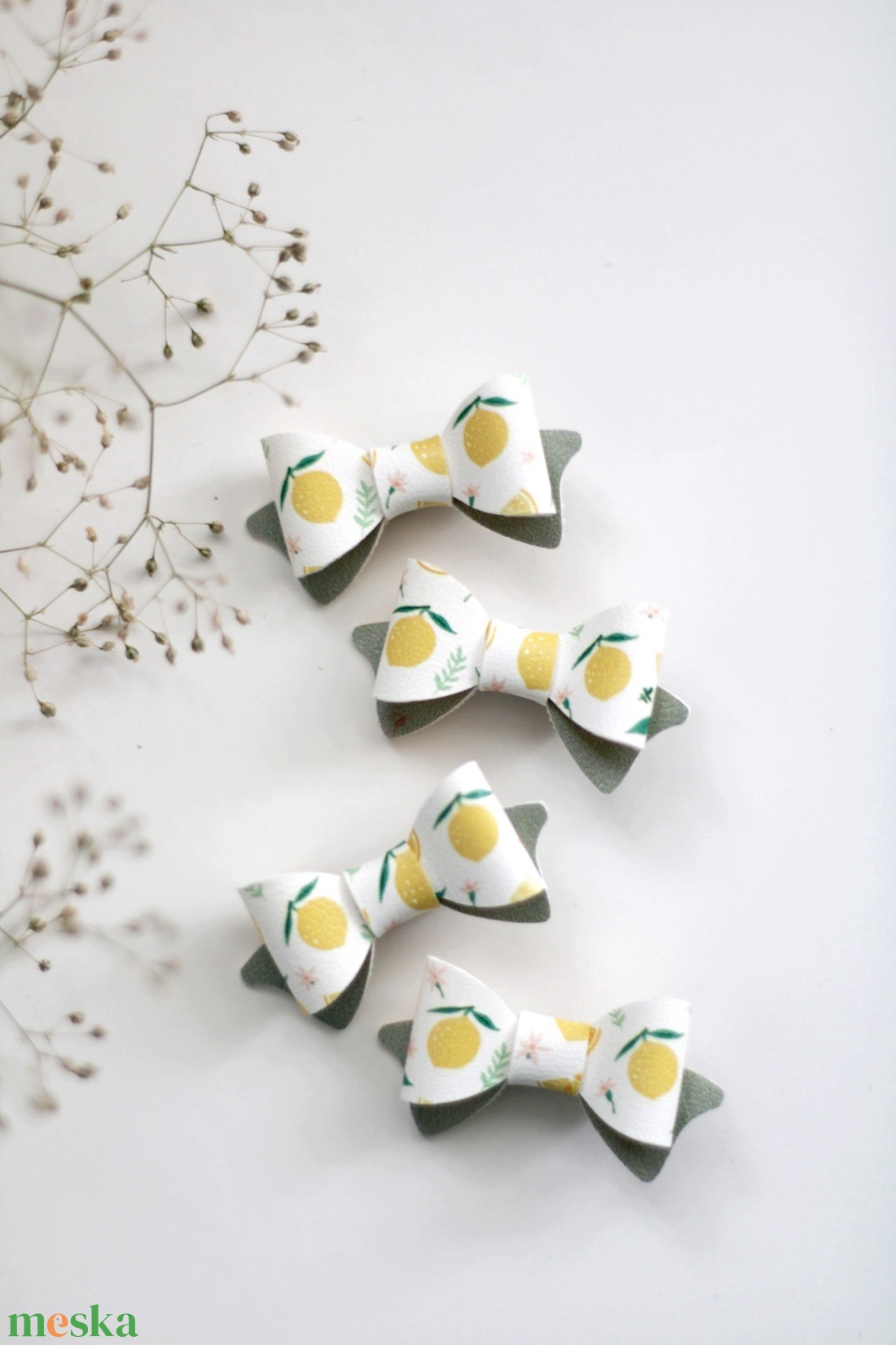 Citromos mini hajcsat, hajcsat - ruha & divat - hajdísz & hajcsat - hajcsat & hajtű - Meska.hu