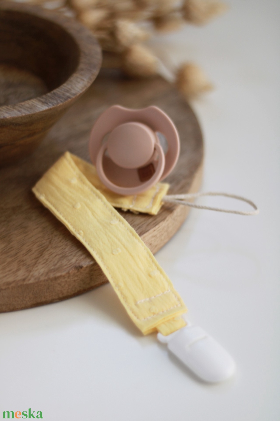 Sárga Dotty cumilánc - játék & sport - 3 éves kor alattiaknak - cumilánc - Meska.hu