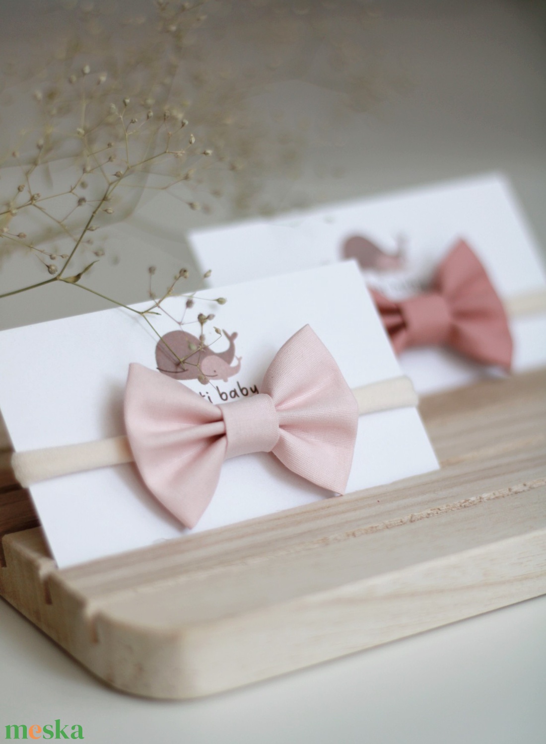 Púder rózsaszín midi masnis elasztikus fejpánt , baba fejpánt, hajpánt - ruha & divat - hajdísz & hajcsat - hajráf & hajpánt - Meska.hu